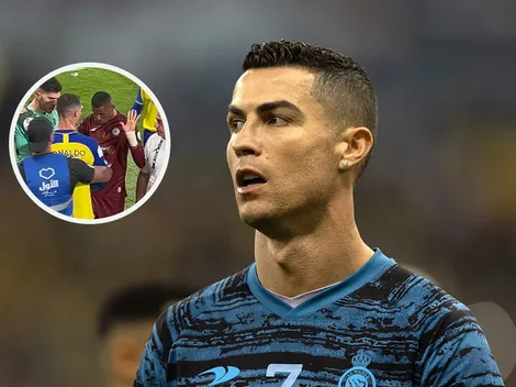 ¡SE CALENTÓ! Cristiano Ronaldo encaró a un rival en defensa de un compañero