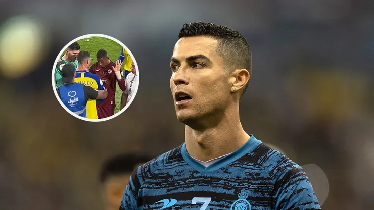 Cristiano Ronaldo encaró a un rival (Getty)
