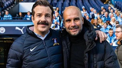 Pep Guardiola en su aparición en Ted Lasso.