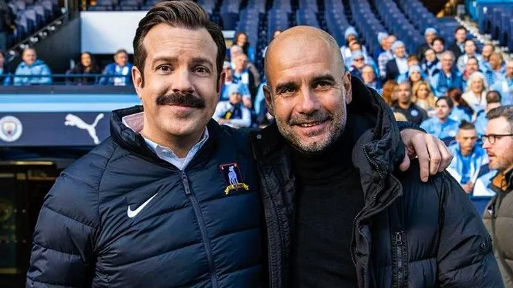 Pep Guardiola en su aparición en Ted Lasso.