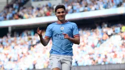 Julián Álvarez y su festejo después del gol ante Chelsea.