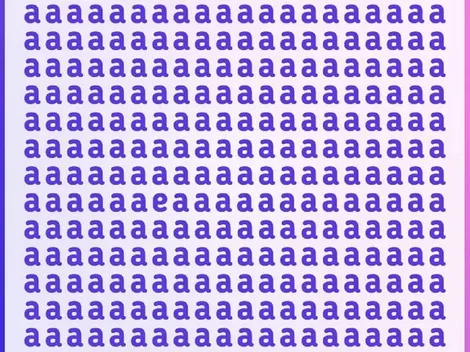 Acertijo nivel DIFÍCIL: encuentra la letra "e" escondida entre las "a" en 7 segundos