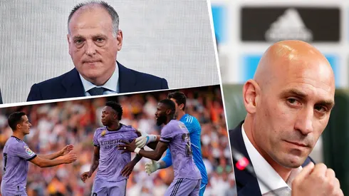 Luis Rubiales criticó a Javier Tebas por el cruce que tuvo con Vinícius Júnior en redes sociales. Getty Images.