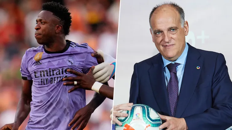 Vinícius Jr., Javier Tebas (Getty)