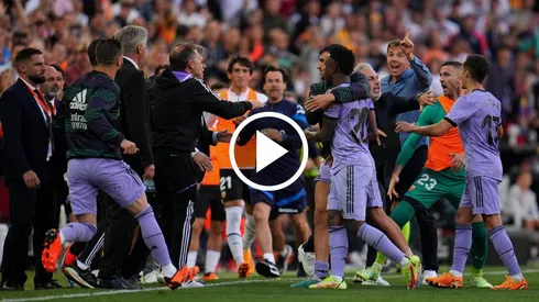 Vinícius Júnior fue expulsado en el Valencia vs. Real Madrid. Getty Images.