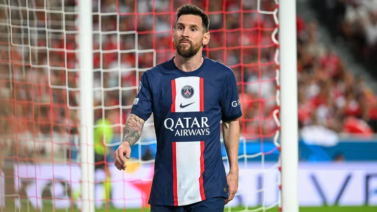 LISBON, PORTUGAL - OCTOBER 05: Lionel Messi of Paris Saint-Germain reacts during the UEFA Champions League group H match between SL Benfica and Paris Saint-Germain at Estadio do Sport Lisboa e Benfica on October 5, 2022 in Lisbon, Portugal. (Photo by Octavio Passos/Getty Images)