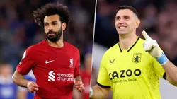 Mohamed Salah y Dibu Martínez, figuras de Liverpool y Aston Villa.