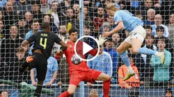 Courtois, en una jugada de gol ante Haaland.