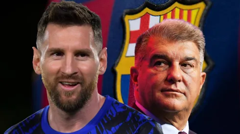 Lionel Messi y Joan Laporta.
