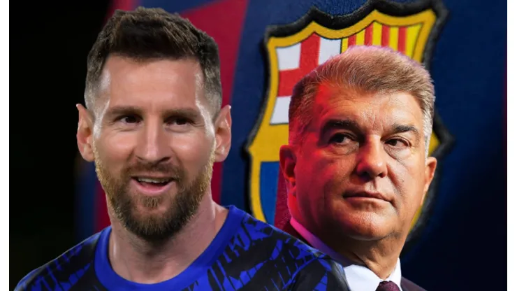 Lionel Messi y Joan Laporta.