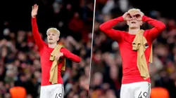 Lo que pareció una provocación a Pedri, habría sido una seña de Alejandro Garnacho para sus amigos presentes en la platea. Getty Images