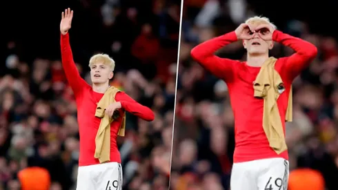 Lo que pareció una provocación a Pedri, habría sido una seña de Alejandro Garnacho para sus amigos presentes en la platea. Getty Images