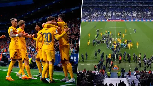 El festejo del Barcelona en el campo de juego del RCD Espanyol terminó en escándalo. @FCBarcelona