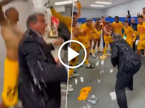 VIDEO | Descontrolado: el viral de Laporta celebrando el título en el vestuario