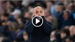 Pep Guardiola durante el partido del Manchester City vs. Everton. Getty Images.