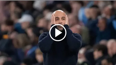 Pep Guardiola durante el partido del Manchester City vs. Everton. Getty Images.
