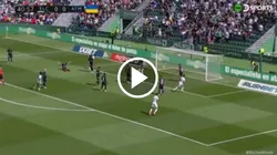 Fidel Chaves marcó un gol polémico en el Elche vs. Atlético de Madrid. Captura de transmisión.