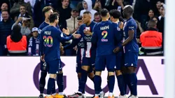 Festejo de los jugadores de PSG por el triunfo ante Ajaccio.