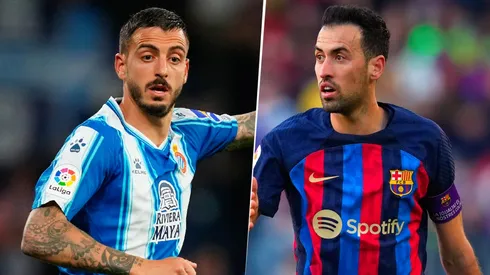 Joselu y Sergio Busquets, figuras de Espanyol y Barcelona.