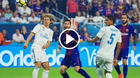 Messi, ante Real Madrid en Estados Unidos en 2017.