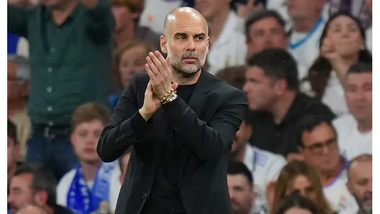 Pep Guardiola en el 1 a 1 vs. Real Madrid. Getty Images.