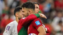 Cristiano Ronaldo, junto a Gonçalo Ramos.