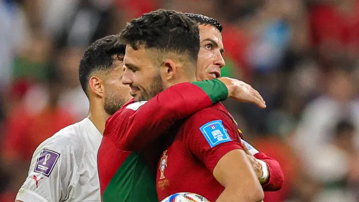 Cristiano Ronaldo, junto a Gonçalo Ramos.