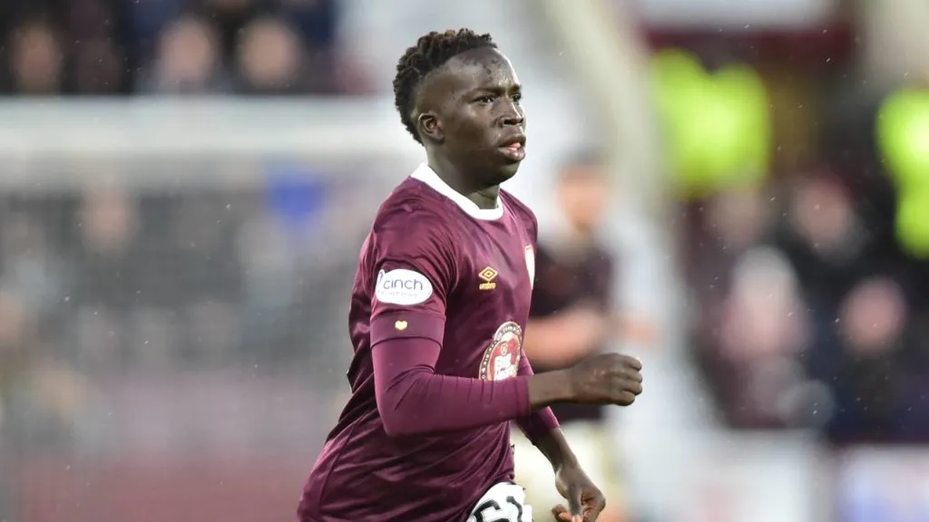 Garang Kuol jugó 9 partidos en el Hearts y marcó un gol (IMAGO / Focus Images).
