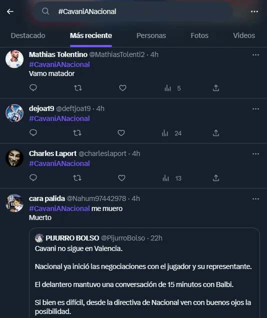 #CavaniANacional, la nueva iniciativa que surge en Uruguay.