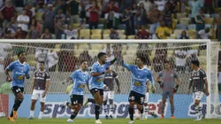 RIO DE JANEIRO, BRAZIL - JUNE 27: Brenner (C) of Sporting Cristal celebrates with teammate Jesús Castillo after scoring the team's first goal during a Copa CONMEBOL Libertadores 2023 Group D match between Fluminense and Sporting Cristal at Maracana Stadium on June 27, 2023 in Rio de Janeiro, Brazil. (Photo by Wagner Meier/Getty Images)