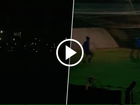 VIDEO | Se cortó la luz y relataron el fútbol 5 de la cancha de al lado
