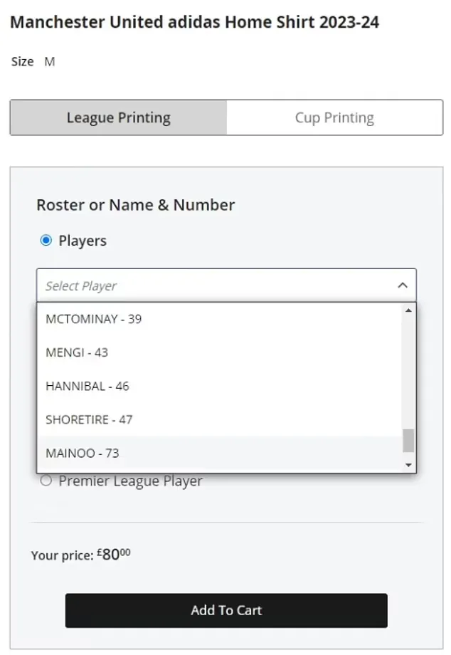 La web no deja elegir a Garnacho y el dorsal 49.