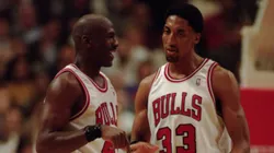 Michael Jordan y Scottie Pippen.