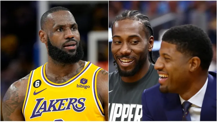 LeBron James, Kawhi Leonard y Paul George.