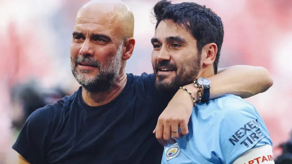 Guardiola y Gundogan, los cerebros del Manchester City campeón de todo (Marc Atkins/Getty)