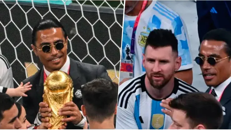 Salt Bae se refirió al momento que incomodó a Lionel Messi en el Estadio Lusail post Final de la Copa del Mundo de Qatar 2022. Getty Images.