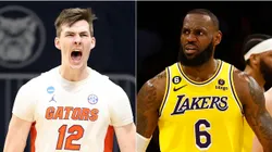 Colin Castleton y LeBron James.