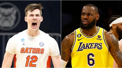 Colin Castleton y LeBron James.