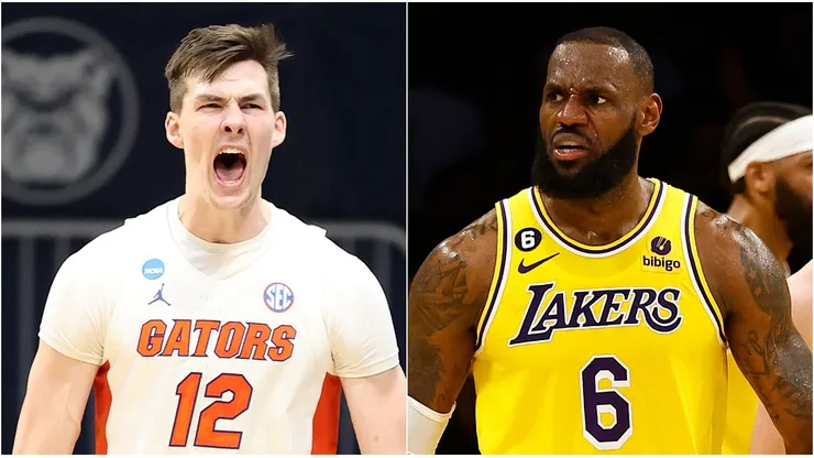 Colin Castleton y LeBron James.
