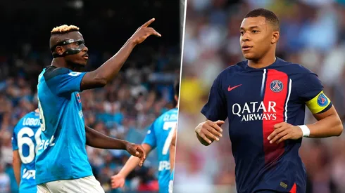 PSG piensa en Victor Osimhen en caso de que Kylian Mbappé finalmente sea transferido en este mercado de pases. Getty Images.