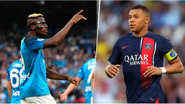 PSG piensa en Victor Osimhen en caso de que Kylian Mbappé finalmente sea transferido en este mercado de pases. Getty Images.