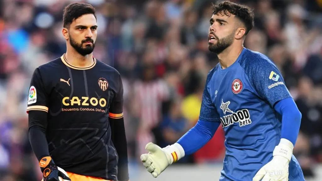 Giorgi Mamardashvili (izquierda) y David Raya (derecha), los sondeos del Tottenham en el mercado.