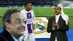 El Emir de Qatar no descarta negociar con Florentino Pérez el pase de Kylian Mbappé del PSG al Real Madrid en el mercado de pases del verano 2023. Getty Images