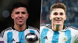 Enzo Fernández y Julián Álvarez protagonizaron un divertido intercambio en redes sociales. Getty Images