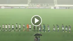 Las lluvias causaron estragos en la cancha y esto impidió la realización del partido.