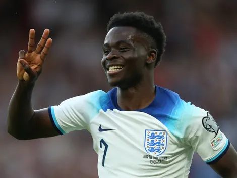Saka anotó un triplete en la goleada de Inglaterra a Macedonia