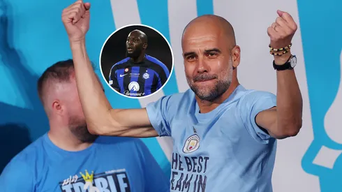 Pep Guardiola dio a entender que fue campeón de la Champions League por la jugada en la que Romelu Lukaku cabeceó solo y no fue gol. Getty Images