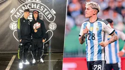 El hermano de Alejandro Garnacho no sabía por dónde mirar el partido de Argentina vs. Indonesia desde Inglaterra. Captura de transmisión.