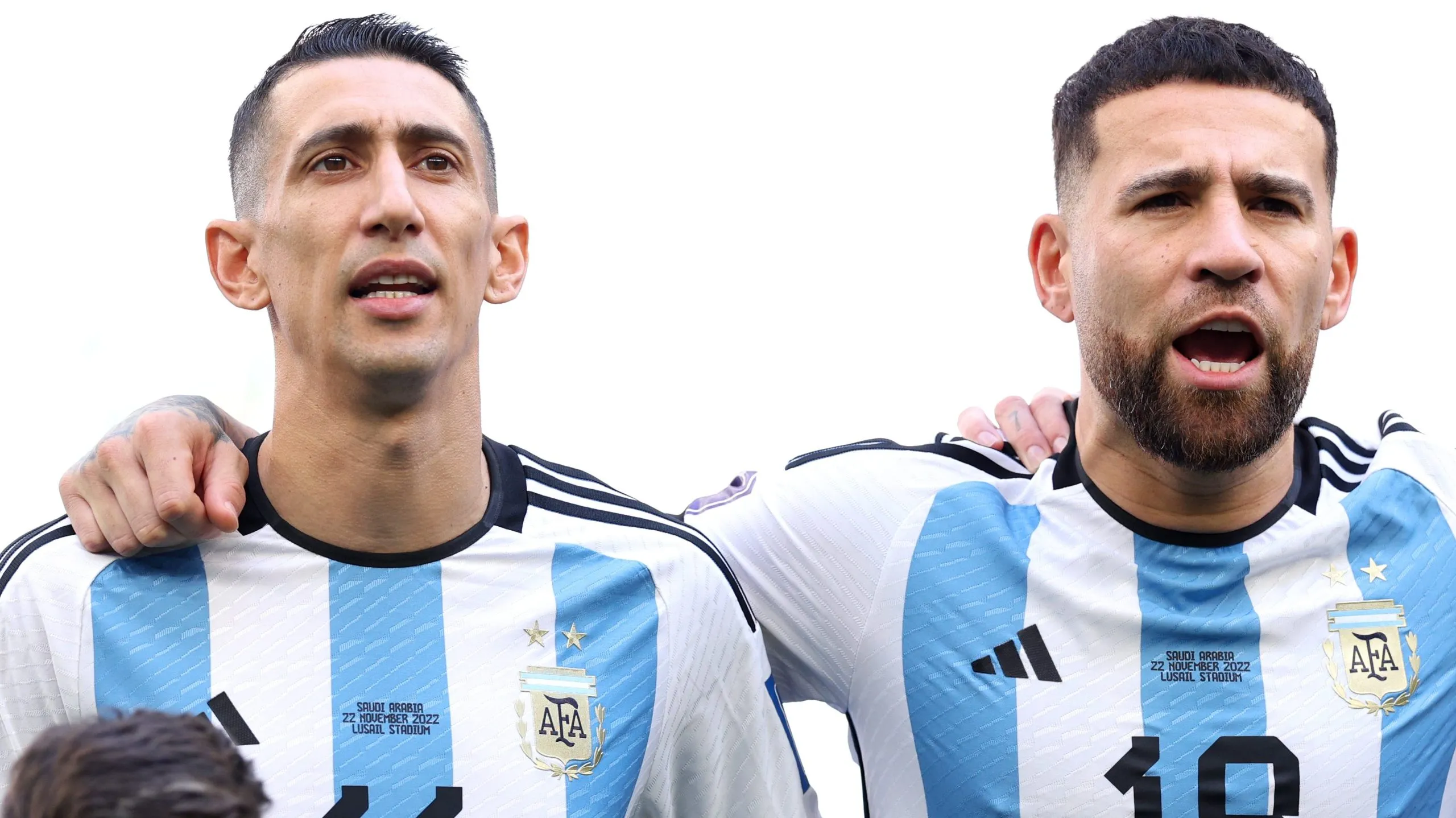 Ángel Di María y Nicolas Otamendi, además de coincidir en la Selección Argentina, podrían ser compañeros en el Benfica a partir de la temporada 2023/2024. Getty Images