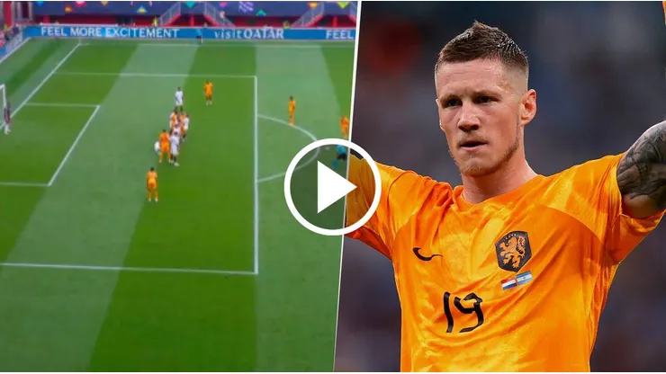 Wout Weghorst marcó ante Italia por la Nations League un gol muy parecido al que le había marcado a Argentina en Qatar 2022. Getty Images